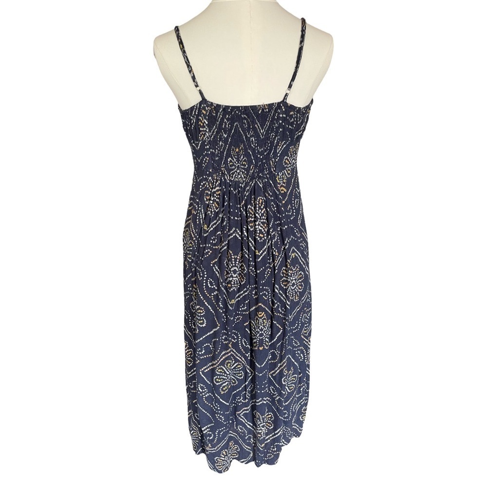 Urban Outfitters UO Kamaryn Tie Front Navy Blue Midi Dress Women’s Medium - Picture 8 of 15